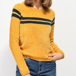 Almost Famous Striped Yellow Sweater, sz S